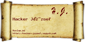 Hacker József névjegykártya
